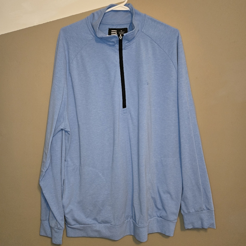 Three Sixty Six 1/4 Zip Pullover Longsleeve Mens XL Blue Golf Active Casual